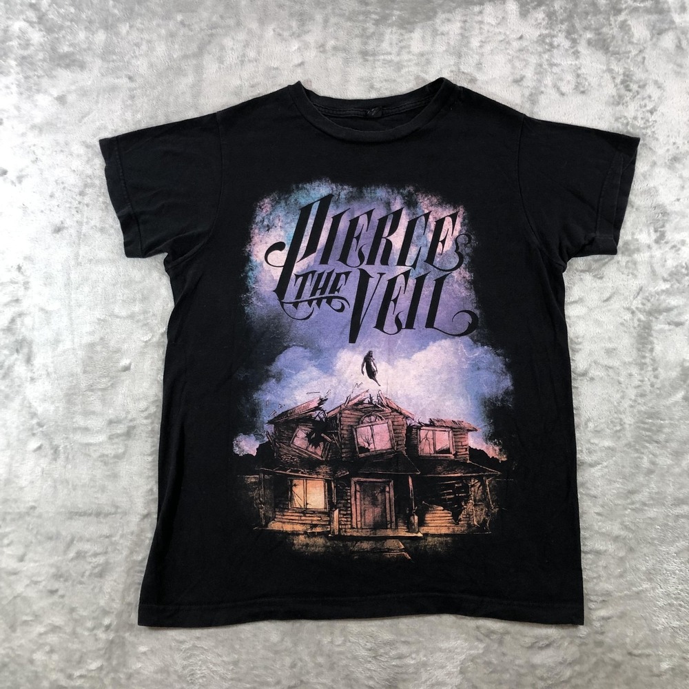 Pierce The Veil Tultex T Shirt Mens Small Black Floating House Graphic Band Tee